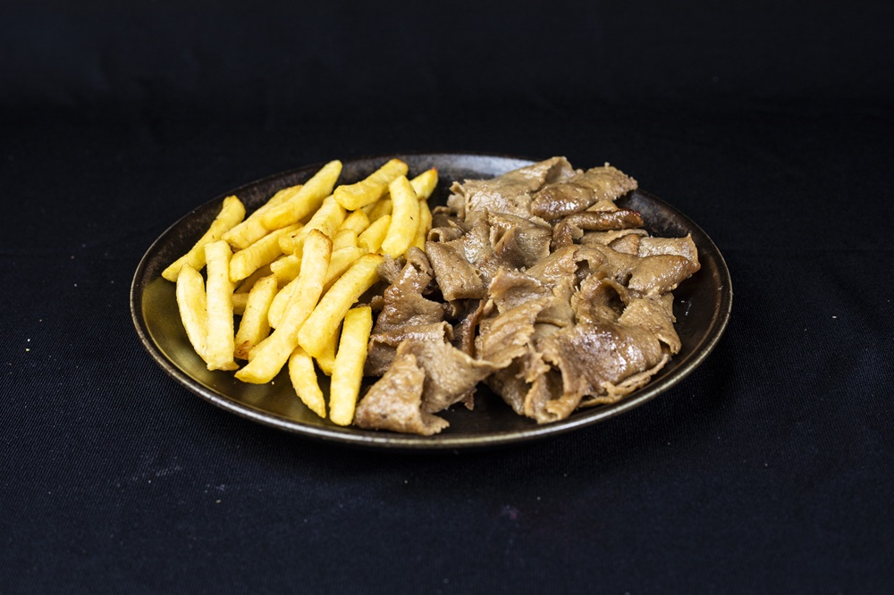 Doner-style halal meat and chips at Pollo Ranch